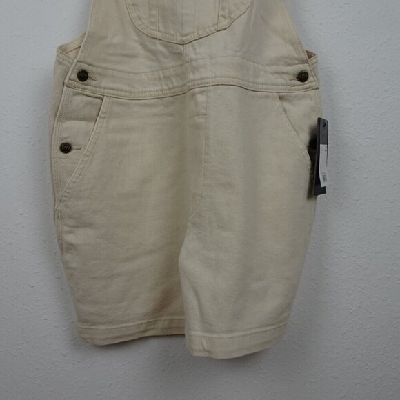 Lee Short Overalls Shortalls Women's Size M Beige Denim Romper Coveralls - Picture 3 of 10
